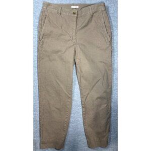 Eileen Fisher Womens Khaki Cropped Pants Size 8 Organic Cotton & Hemp Blend